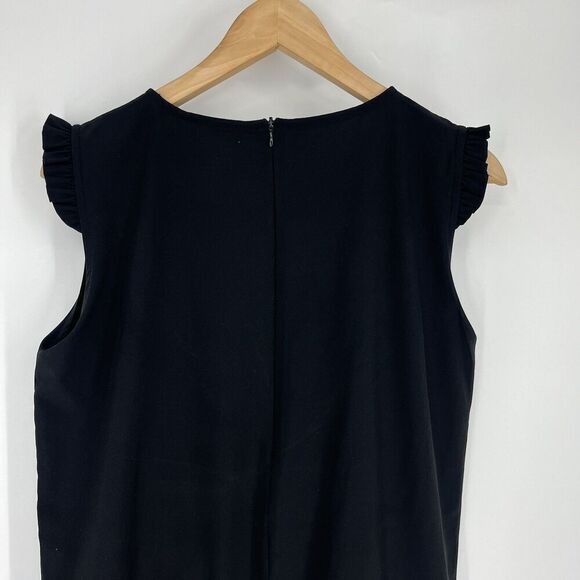 Albion Romper Size Small Womens Black Jumpsuit Stretch Pockets Ruffle Cap Sleeve - Picture 7 of 8